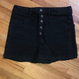 Black High Waisted Shorts - Super Stretch - 8